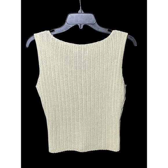 Vintage Balenciaga Knit Ivory Crochet Sleeveless Women Vest From Japan Medium - Picture 2 of 8